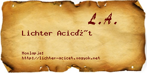 Lichter Acicét névjegykártya
